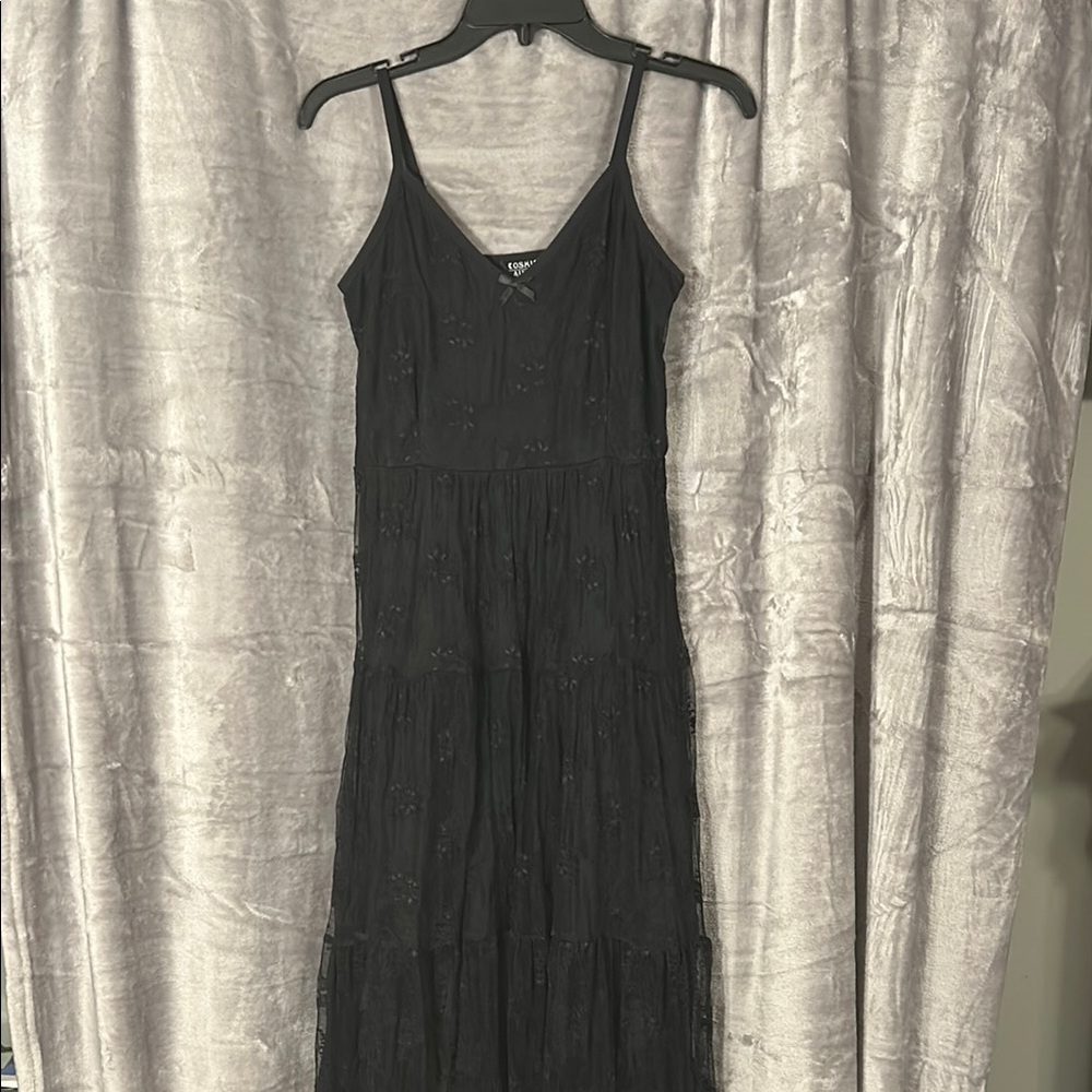 Hot Topic Cosmic Aura Black Lace Maxi Sundress